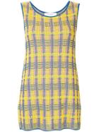 Le Ciel Bleu Check Pattern Knit Top - Yellow