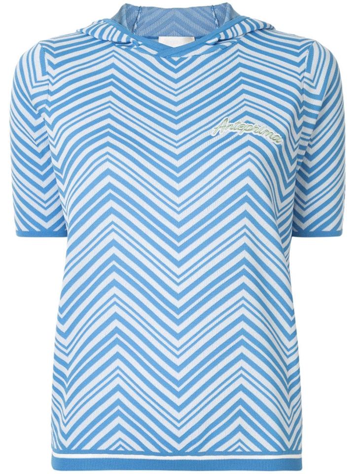 Anteprima Short-sleeved Hoodie - Blue