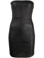Rta Strapless Leather Dress - Black