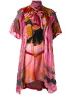 Sacai - Draped Scarf Dress - Women - Silk/nylon/polyester/rayon - 2, Pink/purple, Silk/nylon/polyester/rayon