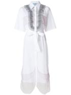 Prada Ruffled Shirt Dress - White