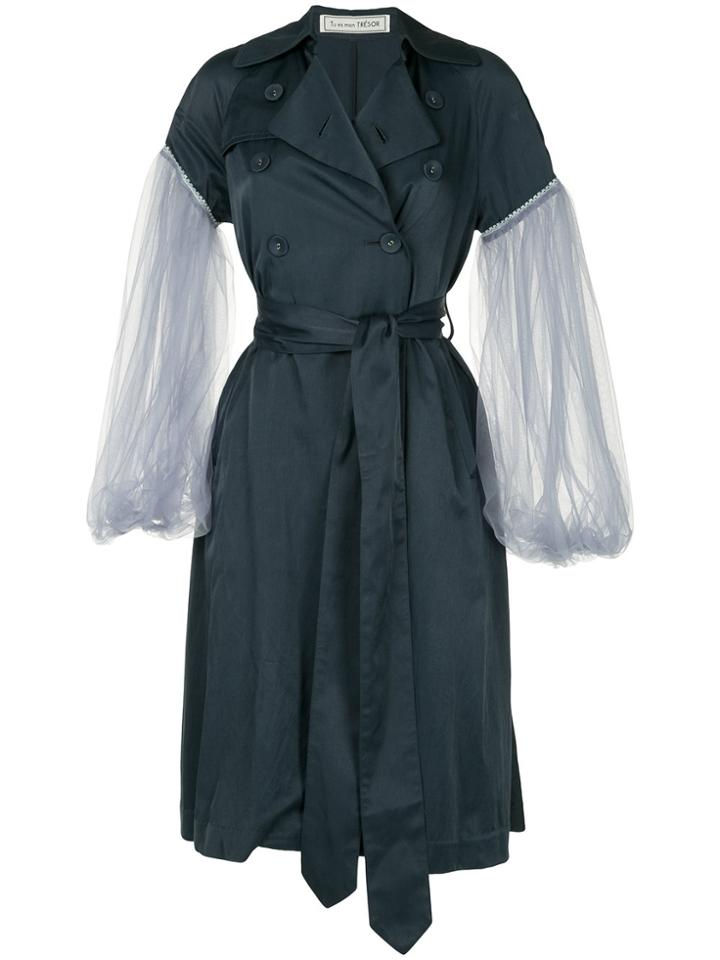 Tu Es Mon Trésor Mesh-panelled Trench Coat - Unavailable