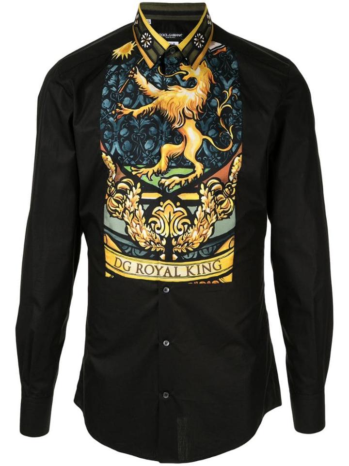 Dolce & Gabbana Printed Placket Shirt - Black
