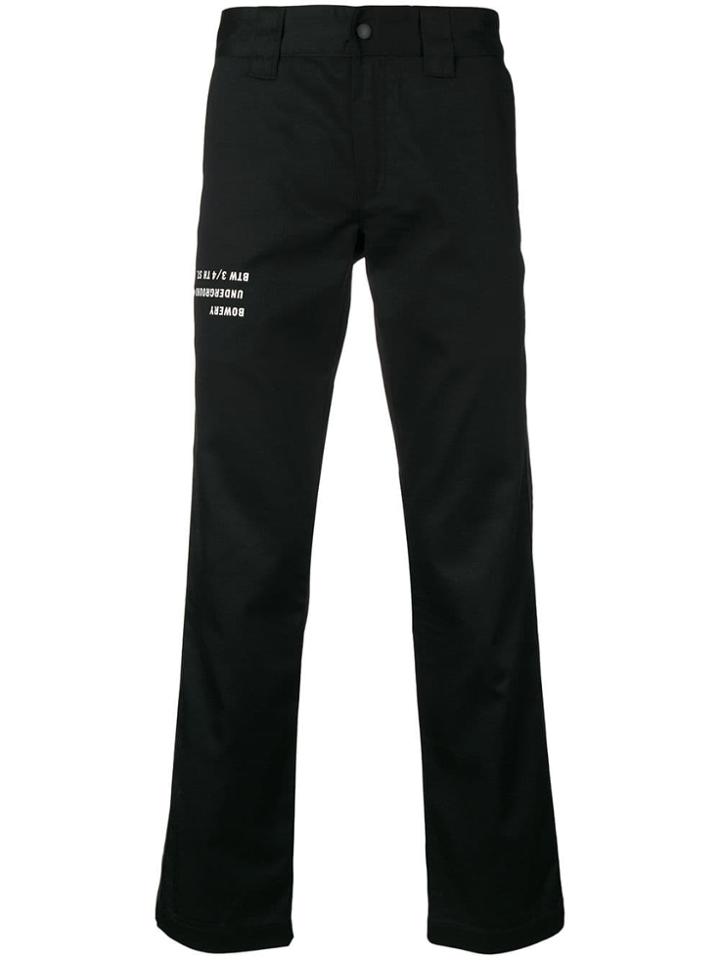 Upww Printed Straight Fit Trousers - Black