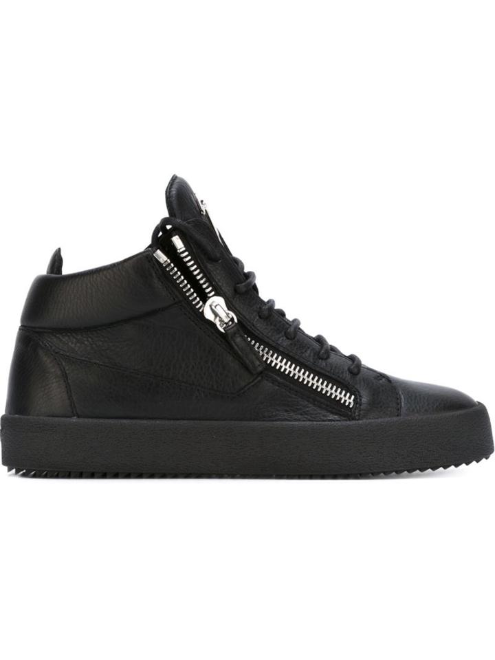 Giuseppe Zanotti Design Kriss Hi-top Sneakers, Women's, Size: 37.5, Black, Leather/rubber