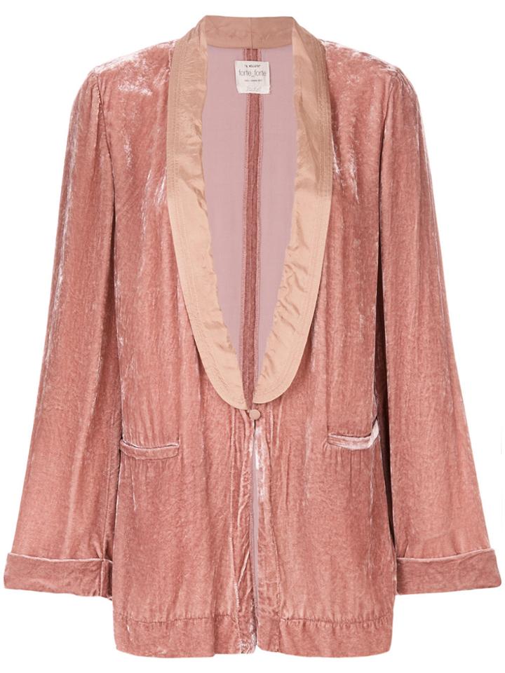 Forte Forte Textured V-neck Jacket - Pink & Purple
