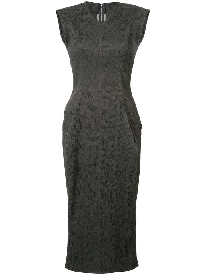 Rick Owens Fitted Dress, Women's, Size: 38, Grey, Linen/flax/polyester/spandex/elastane