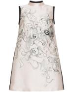 Prada Floral Print Silk Mini Dress - Nude & Neutrals