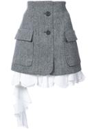 Monse Herringbone Poplin Skirt - White
