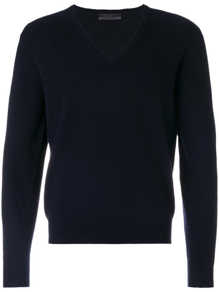 Prada Classic Knitted Sweater - Blue
