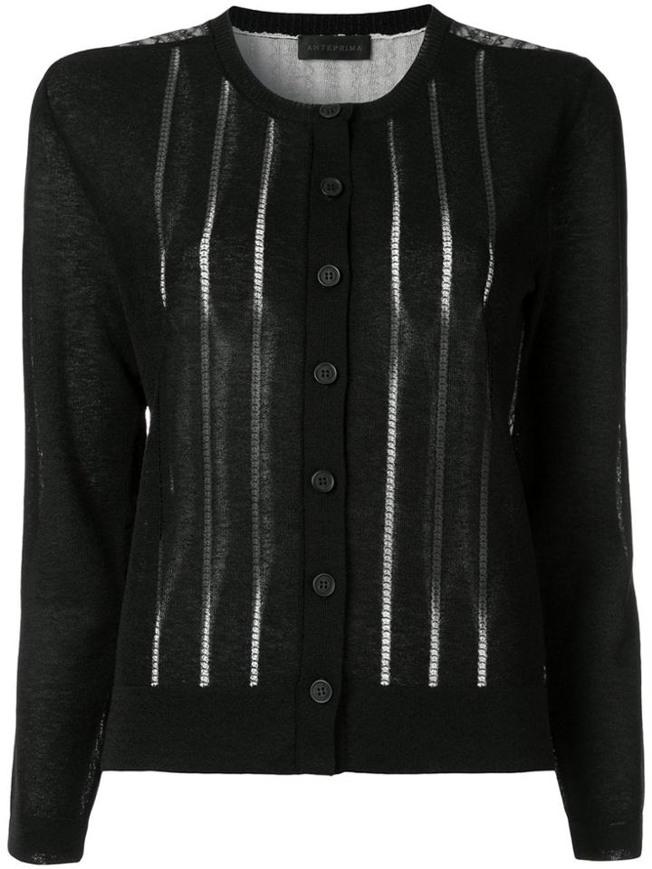 Anteprima Lace Panels Cardigan - Black