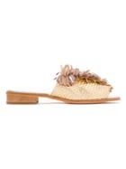 Sarah Chofakian Appliqué Mules - Metallic
