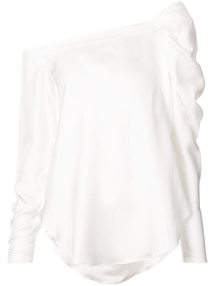 Silvia Tcherassi Off Shoulder Ruffled Sleeve Top - White