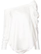 Silvia Tcherassi Off Shoulder Ruffled Sleeve Top - White