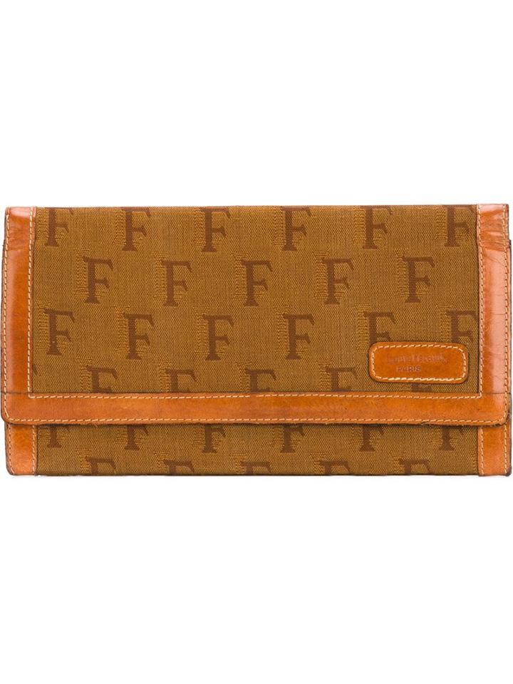 Louis Feraud Vintage Logo Monogram Clutch Bag, Adult Unisex, Brown