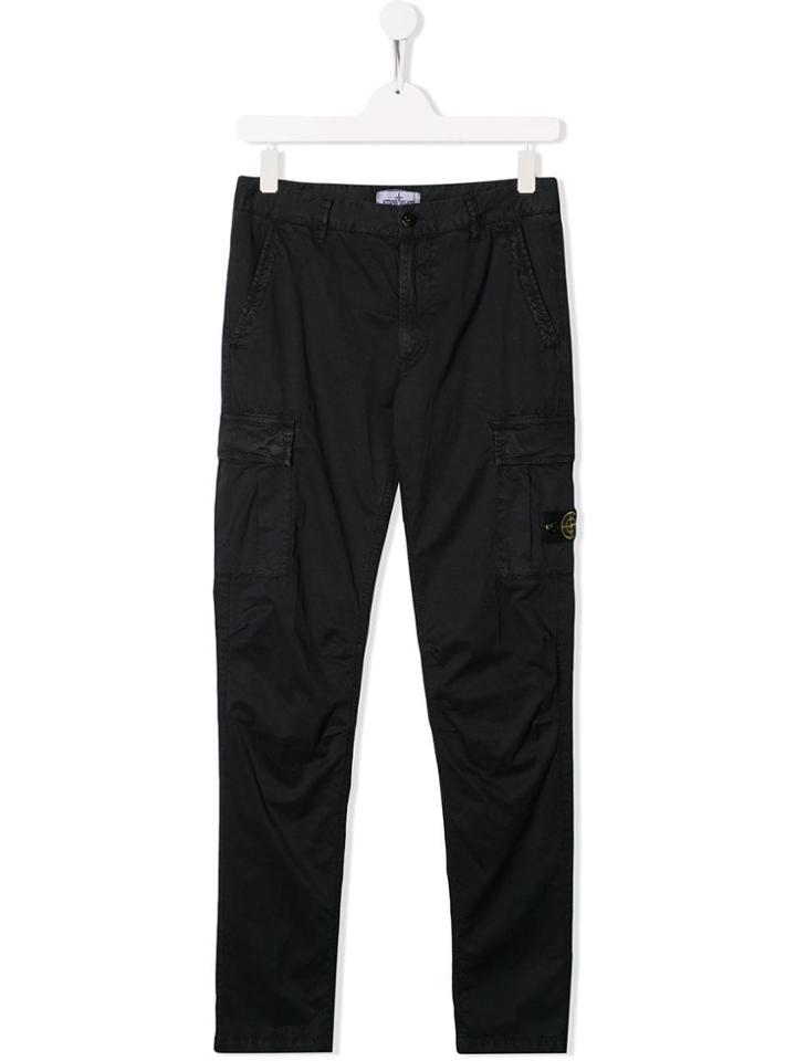 Stone Island Junior Slim Fit Cargo Trousers - Blue