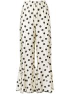 Hache Polka-dot Flared Trousers - Nude & Neutrals