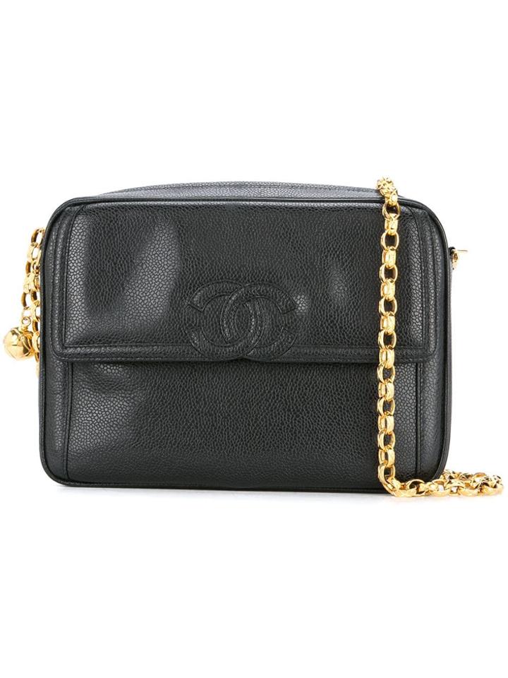 Chanel Pre-owned 1991-1994 Logo Patch Shoulder Bag - Black