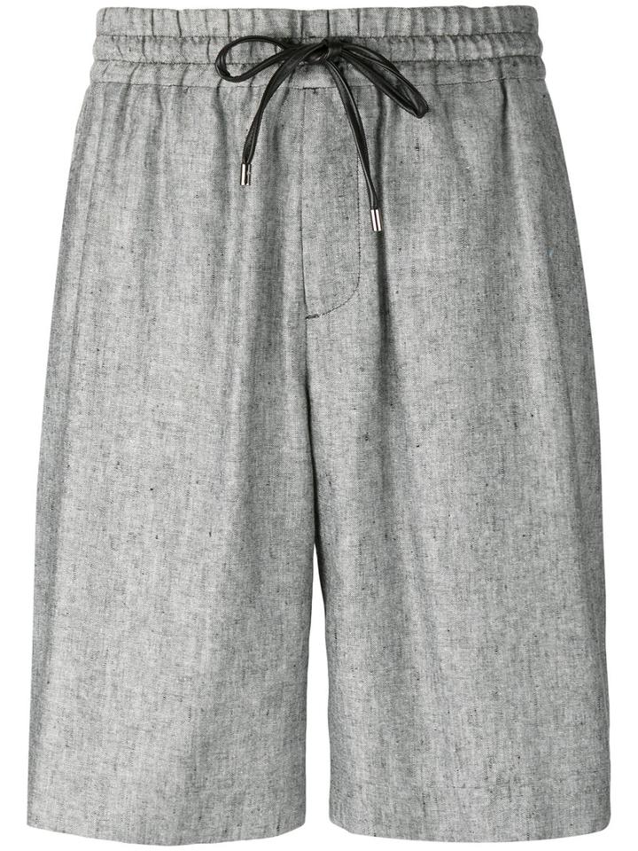 Bernardo Giusti - Drawstring Waist Shorts - Men - Silk/linen/flax - 48, Grey, Silk/linen/flax