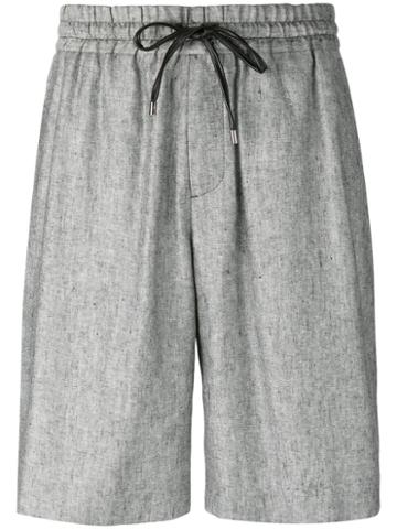 Bernardo Giusti - Drawstring Waist Shorts - Men - Silk/linen/flax - 48, Grey, Silk/linen/flax