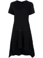 Proenza Schouler - Short-sleeved Asymmetrical Dress - Women - Cotton/nylon/wool - 2, Black, Cotton/nylon/wool