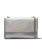 Stella Mccartney Silver Falabella Glittered Faux-leather Shoulder Bag