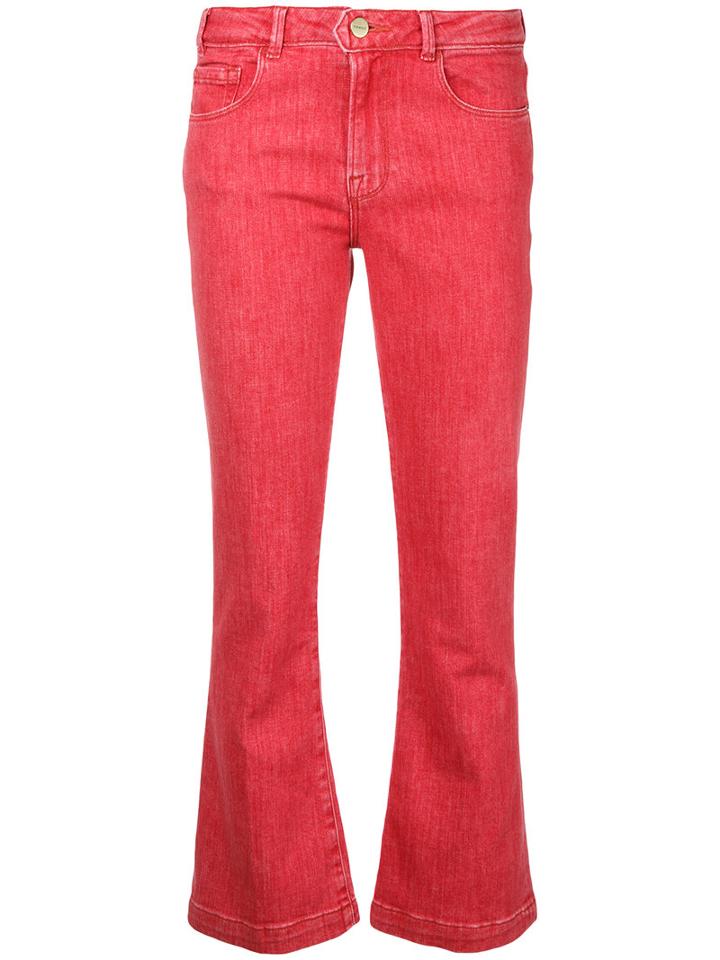 Frame Denim - Flared Cropped Jeans - Women - Cotton/polyester/spandex/elastane - 29, Pink/purple, Cotton/polyester/spandex/elastane