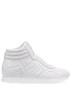 Fendi Embossed High-top Sneakers - White