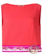 Emilio Pucci Red Contrast Hemline Cropped Top