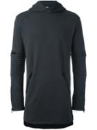 Y-3 Longline Hoodie, Men's, Size: Xs, Grey, Cotton/polyester/spandex/elastane