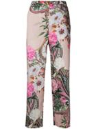 Blugirl Floral Paisley Print Cropped Trousers - Multicolour