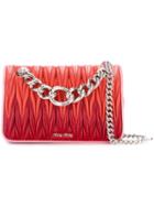 Miu Miu Chain Strap Crossbody Bag, Women's, Pink/purple, Lamb Skin