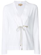 Fay Tie Front Cardigan - White