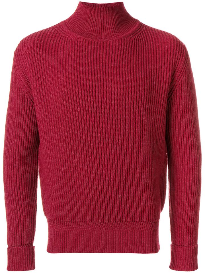 East Harbour Surplus Turtleneck Ribbed Jumper - Red