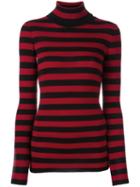 Laneus Striped Turtleneck Jumper, Women's, Size: 44, Black, Virgin Wool