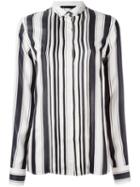 Haider Ackermann Concealed Fastening Striped Shirt, Women's, Size: 40, Black, Silk/cotton