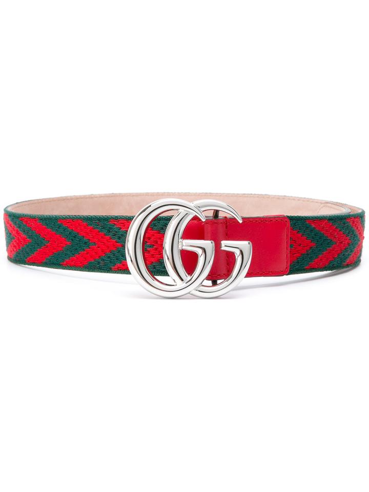 Gucci Kids Gg Logo Belt, Boy's, Size: 60 Cm, Red