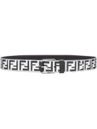 Fendi Double F Logo Belt - White