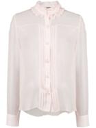 Adam Lippes Pleated Front Blouse - Pink