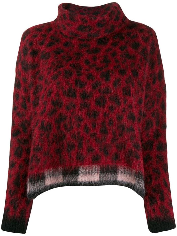 Liu Jo Leopard-print Jumper - Red