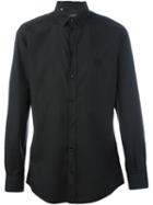 Dolce & Gabbana Embroidered Logo Shirt, Men's, Size: 39, Black, Cotton