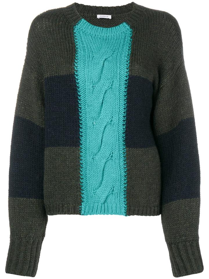 P.a.r.o.s.h. Two-tone Knit Jumper - Green