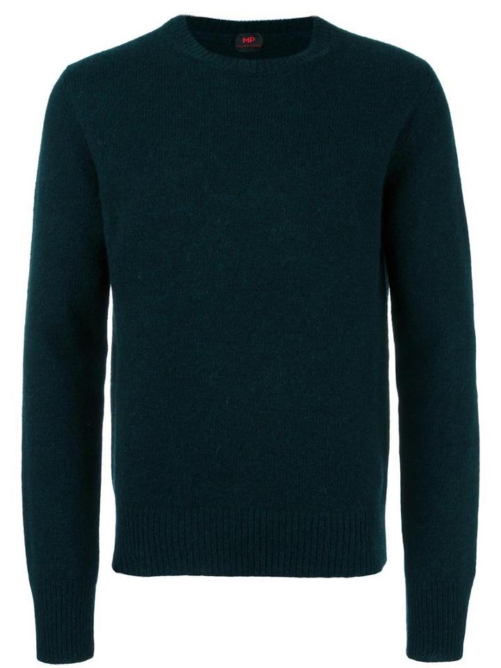 Mp Massimo Piombo Shetland Wool Sweater, Men's, Size: Medium, Green, Virgin Wool