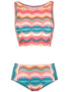 Brigitte Cropped Top Bikini Set - Multicolour