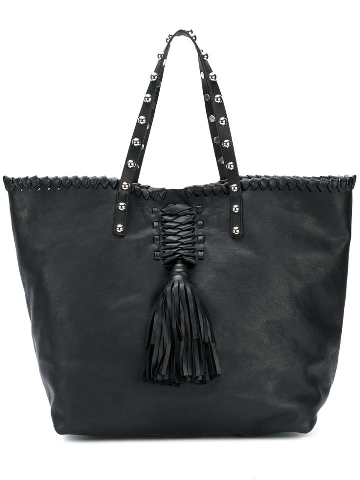 Red Valentino Studded Tassel Tote - Black
