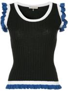Emilio Pucci Contrast Frill-hem Vest - Black