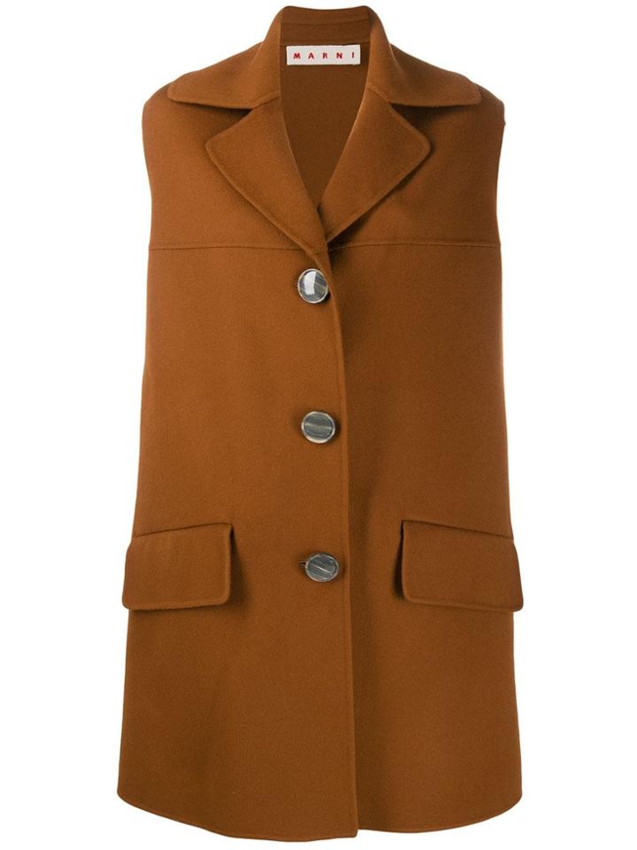 Marni Sleeveless Midi Coat - Brown