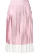 Jil Sander Navy Pleated Midi Skirt - Pink & Purple
