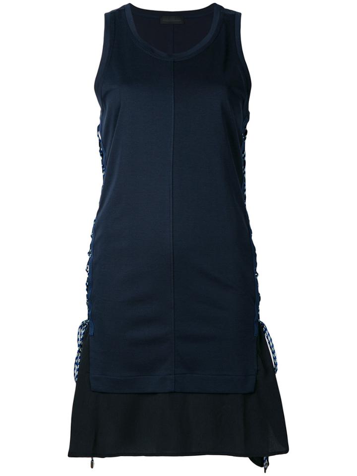 Diesel Black Gold Layered Look Side Tie Dress - Blue