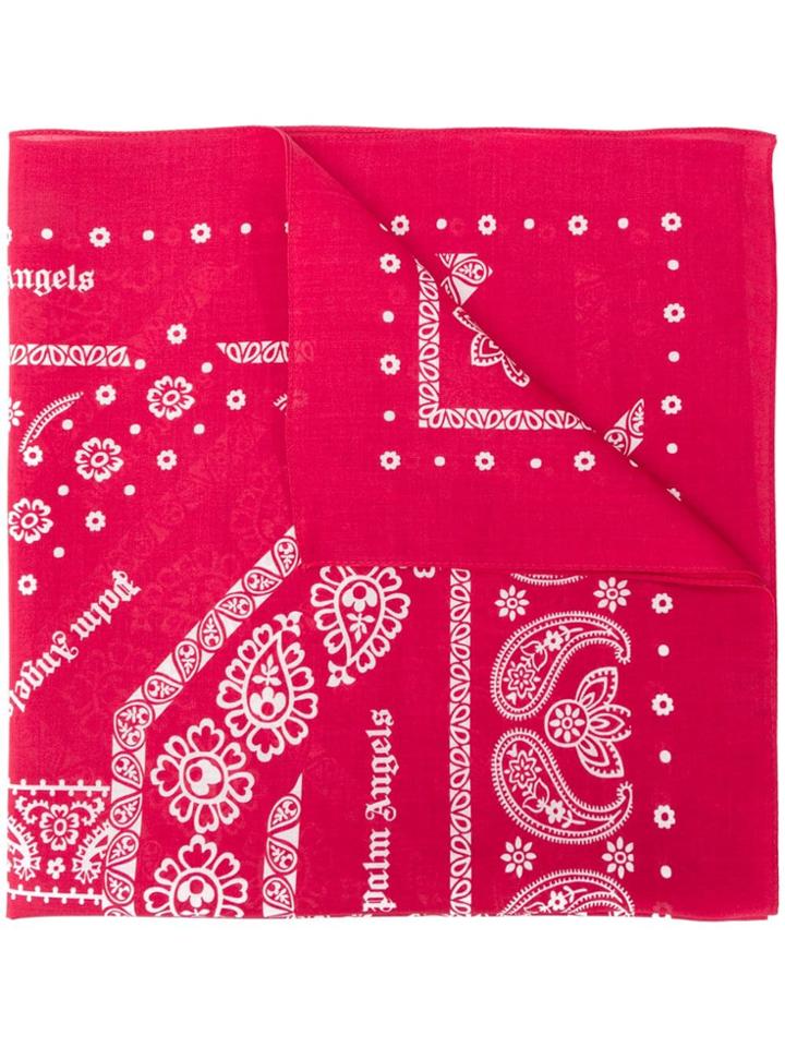 Palm Angels Logo Paisley Neck Scarf - Red